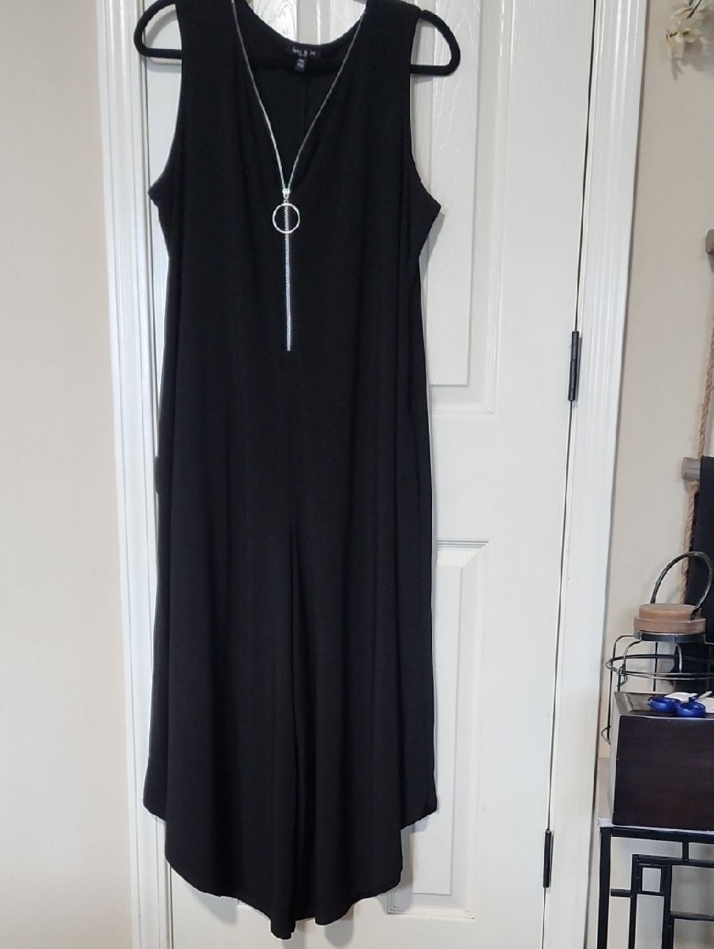Sami & Jo Black Sleeveless Jumpsuit with Front Zip & Pockets!